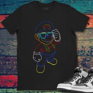 Mario Super Mario Neon Outline T-shirt Unisex T-Shirt For Men Women